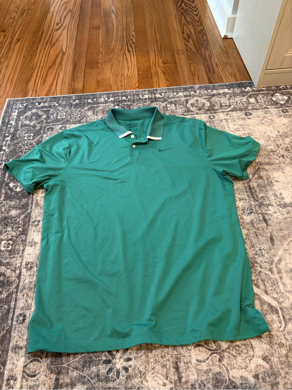 Nike Men's Teal Polo with Contrast Collar